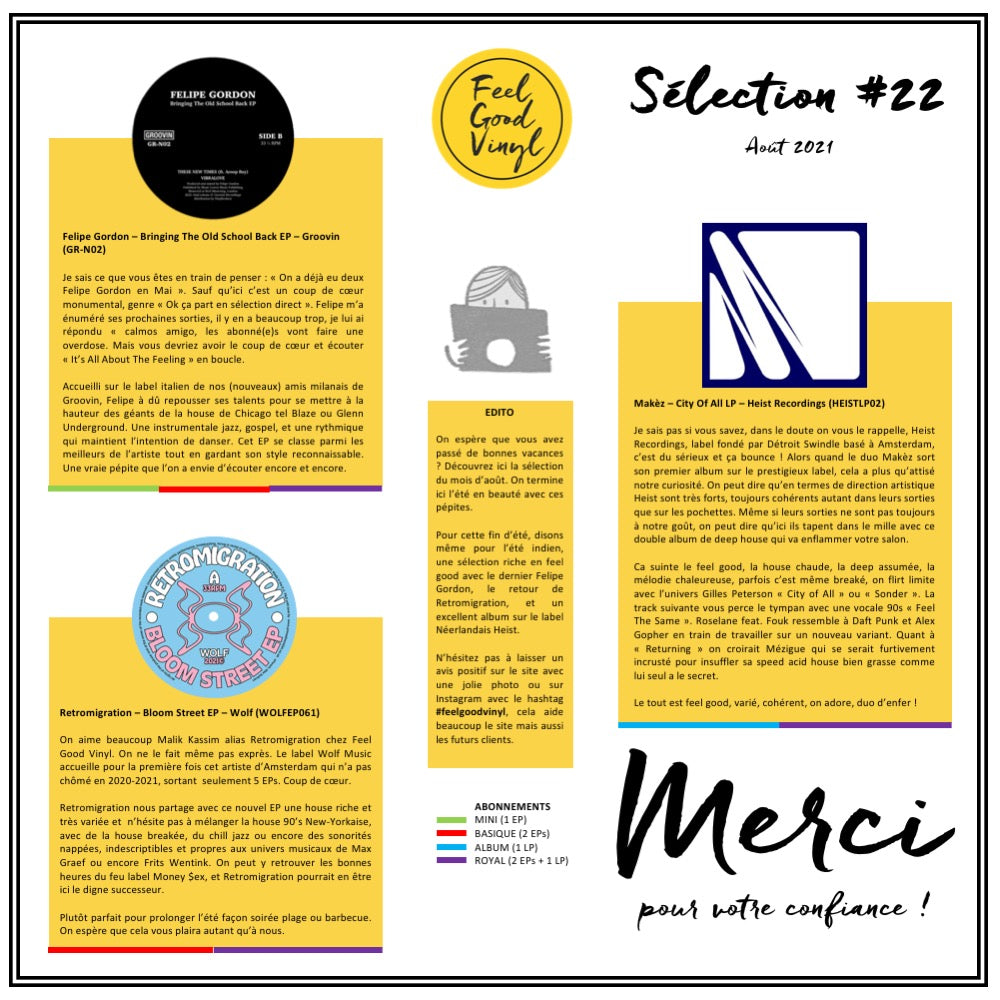 Feel Good Vinyl - Sélection Feel Good #22 - Front cover insert